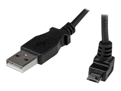  STARTECH.COM  Cable Adaptador 1m USB A Macho a Micro USB B Macho Acodado en Ángulo hacia Arriba para Teléfono Móvil Smartphone Datos Negro - cable USBUSBAUB1MU