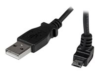 StarTech.com Cable Adaptador 2m USB A Macho a Micro USB B Macho Acodado en Ángulo hacia Arriba para Teléfono Móvil Smartphone Datos Negro - cable USB - Micro-USB tipo B a USB - 2 m