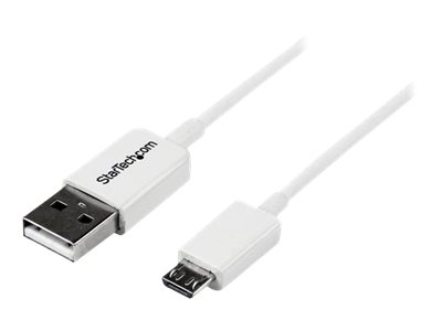  STARTECH.COM  Cable Adaptador 2m USB A Macho a Micro USB B Macho para Teléfono Móvil Smartphone Datos Carga - Blanco - cable USB - Micro-USB tipo B a UUSBPAUB2MW