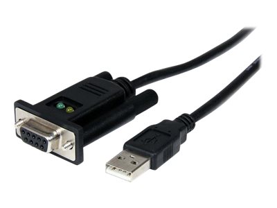  STARTECH.COM  Cable Adaptador de 1 Puerto USB a Módem Nulo Null DB9 RS232 Serie DCE con FTDI - 1x USB A Macho - 1x DB9 Hembra - adaptador serie - USB 2ICUSB232FTN