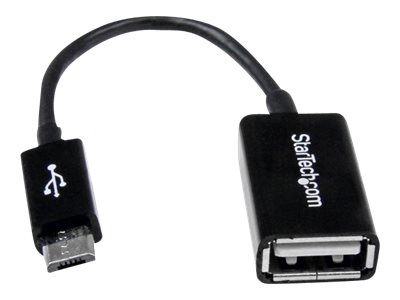  STARTECH.COM  Cable Adaptador de 12cm Micro USB Macho a USB A Hembra OTG para Tablets Smartphones Teléfonos Inteligentes - Negro - adaptador USB - USB a Micro-USB tipo B - 12.7 cmUUSBOTG
