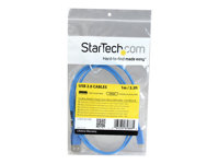 StarTech.com Cable Adaptador de 1m USB A Macho a Micro USB B Macho Delgado para Teléfono Móvil y Tablets - Azul - cable USB - Micro-USB tipo B a USB - 1 m