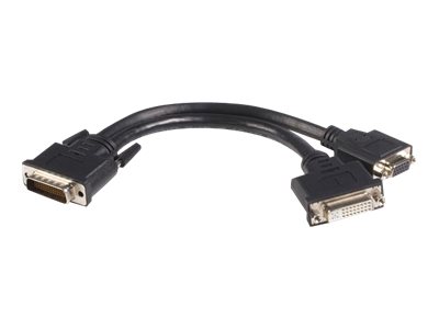  STARTECH.COM  Cable Adaptador de 20cm LFH59 DMS-59 a DVI-D y VGA - DMS59 Macho - DVI-D Hembra - VGA Hembra - Negro- Doble Cabeza - cable del monitor - 20 cmDMSDVIVGA1
