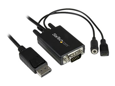  STARTECH.COM  Cable Adaptador de 3m DisplayPort a VGA con Audio - Conversor DP a VGA - 1920x1200 - Adaptador DisplayPort - 3 mDP2VGAAMM3M