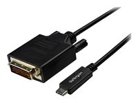 StarTech.com Cable Adaptador de 3m USB-C a DVI 1920 x 1200 - Negro - Cable USB Tipo C a DVI - Cable Conversor de Vídeo USBC - adaptador de vídeo externo - VIA/VLI - VL100 / Parade - PS171 - negro