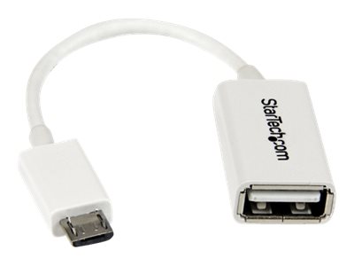  STARTECH.COM  Cable Adaptador Micro USB a USB OTG Blanco de 12cm - Macho a Hembra - adaptador USB - USB a Micro-USB tipo B - 12.7 cmUUSBOTGW