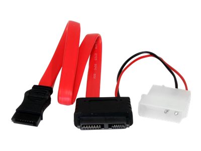  STARTECH.COM  Cable Adaptador SATA de Línea Delgada a SATA con Alimentación LP4 - 12 pulgadas - Cable SATA - 30 cmSLSATAF12