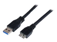 StarTech.com Cable Certificado 1m USB 3.0 Super Speed SS Micro USB B Macho a USB A Macho Adaptador - Negro - cable USB - Micro-USB tipo B a USB Tipo A - 1 m