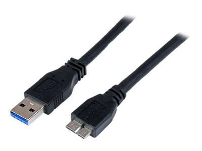  STARTECH.COM  Cable Certificado 1m USB 3.0 Super Speed SS Micro USB B Macho a USB A Macho Adaptador - Negro - cable USB - Micro-USB tipo B a USB Tipo A - 1 mUSB3CAUB1M