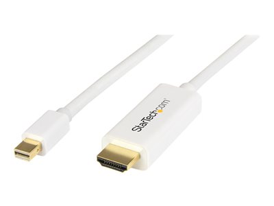  STARTECH.COM  Cable Conversor Mini DisplayPort a HDMI de 1m - Color Blanco - Ultra HD 4K - cable adaptador - DisplayPort / HDMI - 1 mMDP2HDMM1MW