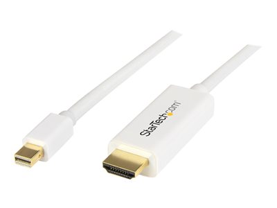 STARTECH.COM  Cable Conversor Mini DisplayPort a HDMI de 2m - Color Blanco - Ultra HD 4K - cable adaptador - DisplayPort / HDMI - 2 mMDP2HDMM2MW