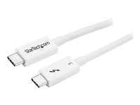 StarTech.com Cable de 0,5m Thunderbolt 3 Blanco - Cable Compatible con USB-C y DisplayPort - USB Tipo C - cable Thunderbolt - USB-C a USB-C - 50 cm