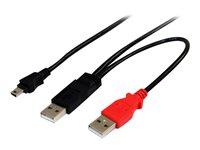 StarTech.com Cable de 1,8m USB 2.0 en Y para Discos Duros Externos - Cable Mini B a 2x USB A - cable USB - USB a mini USB tipo B - 1.8 m