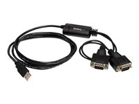 StarTech.com Cable de 1,8m USB a 2 Puertos Serie Serial RS232 Retención del Puerto de Asignación COM - 2x DB9 Macho - 1x USB A Macho - adaptador serie - USB - RS-232 x 2