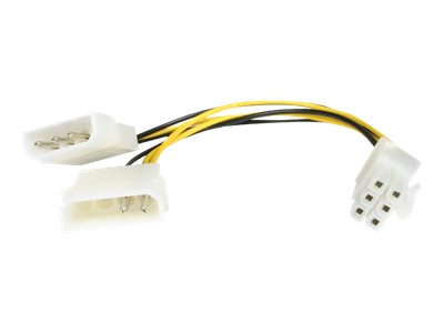  STARTECH.COM  Cable de 15cm Adaptador de Alimentación de LP4 a PCI Express PCIe de 6 Pines para Tarjeta Gráfica - adaptador de corriente - 4 pines poteLP4PCIEXADAP