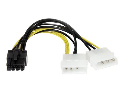  STARTECH.COM  Cable de 15cm Adaptador de Alimentación de LP4 a PCI Express PCIe de 8 Pines para Tarjeta Gráfica - adaptador de corriente - 4 pines poteLP4PCIEX8ADP