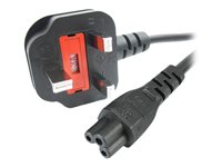 StarTech.com Cable de 1m de Alimentación para Portátiles, Enchufe BS1363 a C5, 2,5A 250V, 18AWG, Cable para Cargador, Cable Hoja de Trébol Mickey Mouse, Adaptador para Reino Unido, UL (PXTNB3SEU1M) - cable de alimentación - IEC 60320 C5 a BS 1363 - 1 m