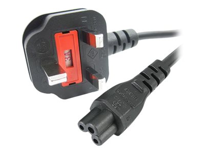  STARTECH.COM  Cable de 1m de Alimentación para Portátiles, Enchufe BS1363 a C5, 2,5A 250V, 18AWG, Cable para Cargador, Cable Hoja de Trébol Mickey Mouse, Adaptador para Reino Unido, UL (PXTNB3SEU1M) - cable de alimentación - IEC 60320 C5 a BS 1363 - 1 mPXTNB3SUK1M