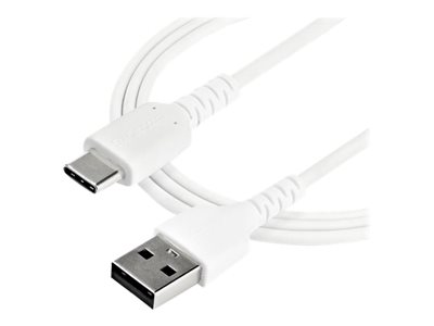  STARTECH.COM  Cable de 1m de Carga USB A a USB C - de Carga Rápida y Sincronización Rápida USB 2.0 a USB Tipo C - Revestimiento TPE de Fibra de Aramida M/M 3A Blanco - S10, iPad Pro, Pixel (RUSB2AC1MW) - cable USB de tipo C - USB a USB-C - 1 mRUSB2AC1MW