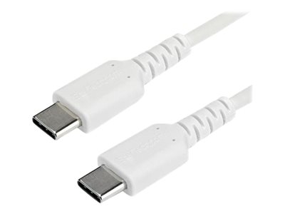  STARTECH.COM  Cable de 1m de Carga USB C - de Carga Rápida y Sincronización USB 2.0 Tipo C a USB C para Portátiles - Revestimiento TPE de Fibra de Aramida M/M 60W Blanco - iPad Pro Surface (RUSB2AC1MW) - cable USB de tipo C - USB-C a USB-C - 1 mRUSB2CC1MW