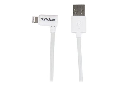  STARTECH.COM  Cable de 1m Lightning Acodado a USB - Cable en Ángulo para iPhone / iPad / iPod - Blanco - Cable Lightning - Lightning / USB - 1 mUSBLT1MWR