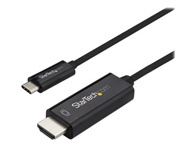  STARTECH.COM  Cable de 1m USB C a HDMI - Cable Adaptador de Vídeo USB Tipo C a HDMI 2.0 4K de 60Hz - Compatible con Thunderbolt 3 - Portátil a Monitor HDMI - Modo Alt DP 1.2 HBR2 - Negro (CDP2HD1MBNL) - cable adaptador - HDMI / USB - 1 mCDP2HD1MBNL