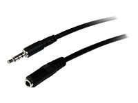 StarTech.com Cable de 2m de Extensión Alargador de Auriculares con Micrófono Headset Mini-Jack 3,5mm 4 pines Macho a Hembra - cable de extensión para auriculares - 2 m