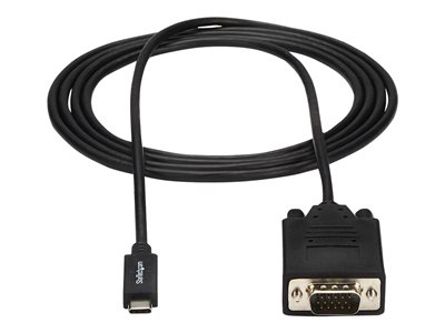  STARTECH.COM  Cable de 2m USB C a VGA - Cable Adaptador Activo de Vídeo de 1920x1200/1080p USB Tipo C a VGA - Compatible con Thunderbolt 3 - De Portátil a Monitor VGA - Modo DP Alt HBR2 (CDP2VGAMM2MB) - cable para vídeo / USB - USB-C a HD-15 (VGA) - 2 mCDP2VGAMM2MB