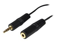StarTech.com Cable de 3,6m Alargador Extensor de Audio Mini Jack 3,5mm Chapado en Oro para Auriculares - Macho a Hembra - Negro - cable alargador de audio - 3.7 m