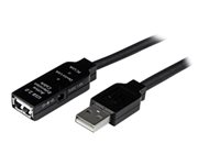 StarTech.com Cable de Extensión Alargador de 35m USB 2.0 Alta Velocidad Activo Amplificado - Macho a Hembra USB A - Negro - cable alargador USB - USB a USB - 35 m