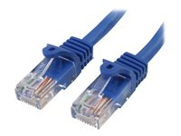 StarTech.com - Cable de Red de 0,5m Azul Cat5e Ethernet RJ45 sin Enganches - Latiguillo Snagless - cable de interconexión - 50 cm - azul 45PAT50CMBL