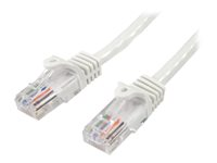 StarTech.com - Cable de Red de 0,5m Blanco Cat5e Ethernet RJ45 sin Enganches - Latiguillo Snagless - cable de interconexión - 50 cm - blanco 45PAT50CMWH