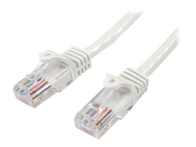  STARTECH.COM  - Cable de Red de 0,5m Blanco Cat5e Ethernet RJ45 sin Enganches - Latiguillo Snagless - cable de interconexión - 50 cm - blanco45PAT50CMWH