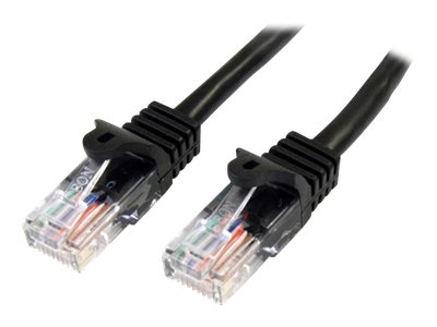  STARTECH.COM  - Cable de Red de 0,5m Negro Cat5e Ethernet RJ45 sin Enganches - Latiguillo Snagless - cable de interconexión - 50 cm - negro45PAT50CMBK