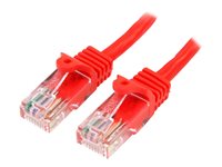 StarTech.com - Cable de Red de 0,5m Rojo Cat5e Ethernet RJ45 sin Enganches - Latiguillo Snagless - cable de interconexión - 50 cm - rojo