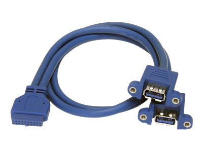  STARTECH.COM  Cable Extensor 50cm 2 Puertos USB 3.0 para Montaje en Panel conexión a Placa Base - Hembra USB A - cable USB interno a externo - USB TipoUSB3SPNLAFHD