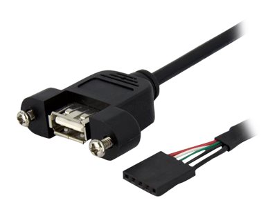  STARTECH.COM  Cable Extensor de 91cm USB 2.0 de Montaje en Panel conexión a Placa Base IDC 5 Pines - Hembra USB A de alta velocidad - Negro - cable USBUSBPNLAFHD3