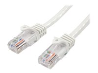 StarTech.com Cable Fast Ethernet Cat5e RJ45 sin Enganche - Cable Patch Snagless - cable de interconexión - 1 m - blanco 45PAT1MWH