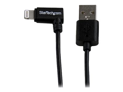  STARTECH.COM  Cable Lightning de 8 Pin Acodado a la Derecha de 2m Cargador Sincronizador USB 2.0 para Apple iPod iPhone iPad - Negro - Cable Lightning - Lightning / USB - 2 mUSBLT2MBR