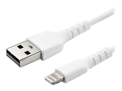  STARTECH.COM  Cable Resistente USB-A a Lightning de 1 m Blanco - Cable USB Tipo A a Lightning con Fibra de Aramida - MFi (RUSBCLTMM1M) - Cable Lightning - Lightning / USB - 1 mRUSBLTMM1M