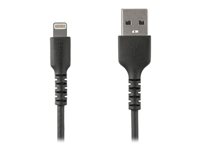 StarTech.com Cable Resistente USB-A a Lightning de 1 m Negro - Cable USB Tipo A a Lightning con Fibra de Aramida - MFi (RUSBCLTMM1MB) - Cable Lightning - Lightning / USB - 1 m