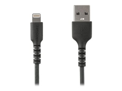  STARTECH.COM  Cable Resistente USB-A a Lightning de 1 m Negro - Cable USB Tipo A a Lightning con Fibra de Aramida - MFi (RUSBCLTMM1MB) - Cable Lightning - Lightning / USB - 1 mRUSBLTMM1MB