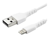 StarTech.com Cable Resistente USB-A a Lightning de 2 m Blanco - Cable USB Tipo A a Lightning con Fibra de Aramida - MFi (RUSBCLTMM2M) - Cable Lightning - Lightning / USB - 2 m