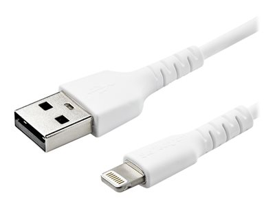  STARTECH.COM  Cable Resistente USB-A a Lightning de 2 m Blanco - Cable USB Tipo A a Lightning con Fibra de Aramida - MFi (RUSBCLTMM2M) - Cable Lightning - Lightning / USB - 2 mRUSBLTMM2M