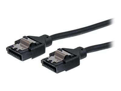  STARTECH.COM  Cable SATA Serial ATA 60cm Cable Redondo con Cierre de Seguridad  Bloqueo con Pestillo - Extensor Latching - Negro - Cable SATA - 61 cmLSATARND24