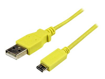  STARTECH.COM  Cable Slim Micro B a USB A de 1m - Cable de Carga y Sincronización para Tablets y Móviles - Amarillo - cable USB - Micro-USB tipo B a USB - 1 mUSBAUB1MYL