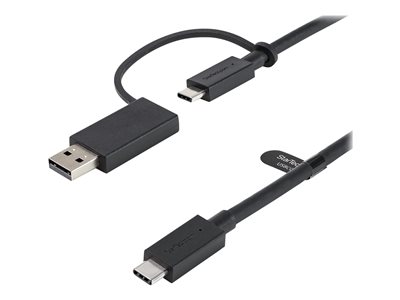  STARTECH.COM  Cable USB-C de 1m con Llave Adaptador (Dongle) a USB-A - Cable Híbrido USB Tipo C a USBC (10Gbps y PD de 100W) o USBA (5Gbps) - Ideal ParUSBCCADP