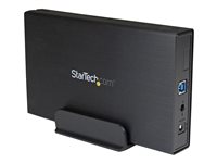 StarTech.com Caja Carcasa USB 3.0 SuperSpeed de Disco Duro HDD SATA 3 III 6Gbps de 3,5 Pulgadas Externo con UASP - Aluminio Negro - caja de almacenamiento - SATA 6Gb/s - USB 3.0