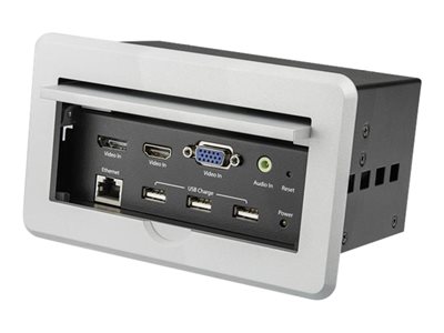  STARTECH.COM  Caja de Conectividad de Audio y Vídeo para Mesas de Conferencia - con Entradas HDMI / VGA / DisplayPort - con Salida HDMI - 4K - placa deBOX4HDECP2
