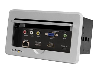  STARTECH.COM  Caja de Conectividad para Mesa de Juntas - Módulo de Conexiones con Salida HDMI VGA y Mini DisplayPort con Puerto Carga USB - placa de moBOX4HDECP
